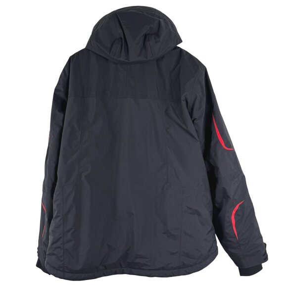 L.L. Bean Ski Snow Jacket Mens 2XL Black Red Nylon Fleece Lined CJ-2049 - Picture 7 of 12